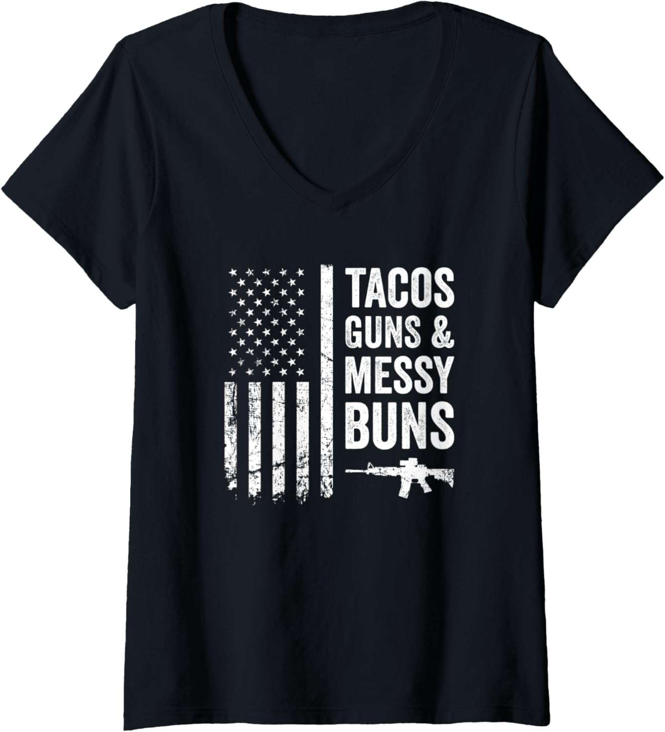 Womens Tacos Guns Messy Buns Funny Womens Taco Pro Gun Usa Flag