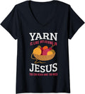 Womens Yarn is like believing in Jesus V-Neck