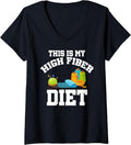This Is My High Fiber Diet Yarn Knitting Knitter Needle V-Neck