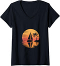 Womens Sailboat Palm Tree Sunset Souvenir Tropical Beach