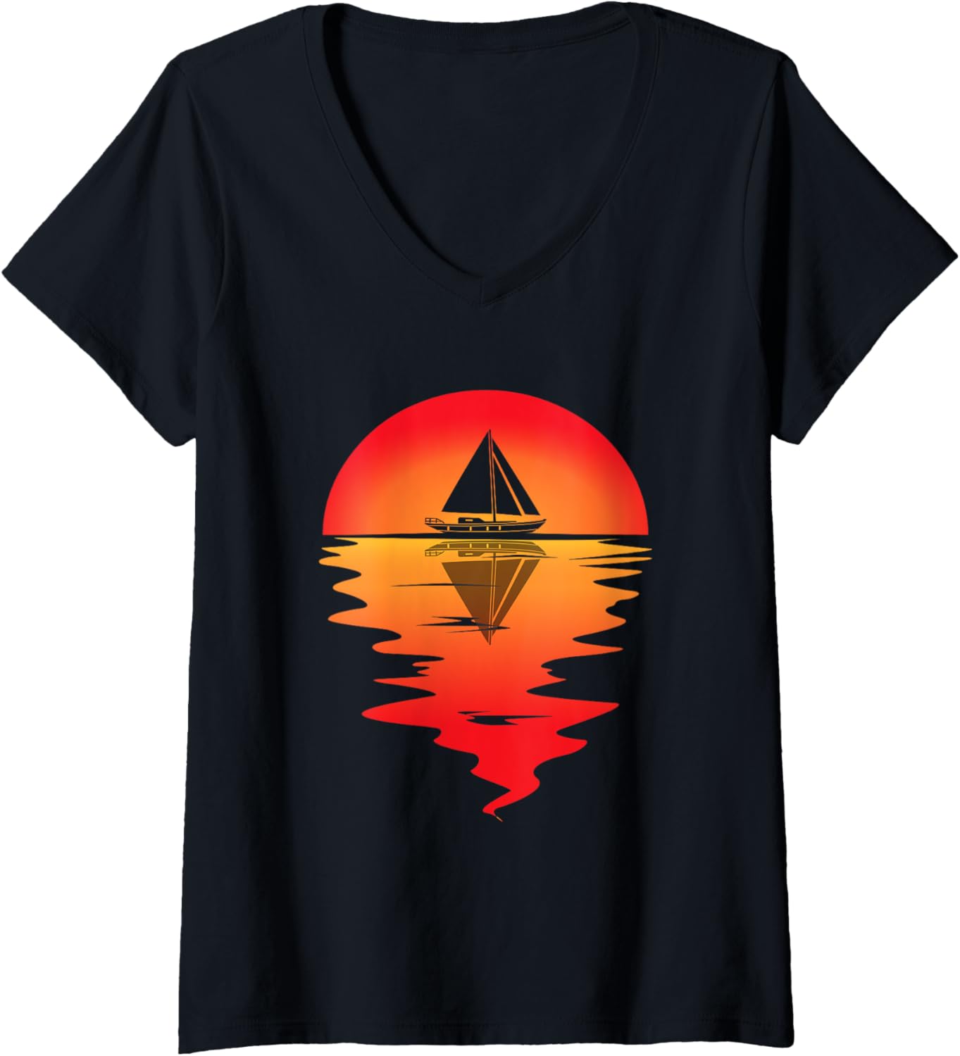 Womens Sailboat Sunset Vintage Sailing Sail Boat Sailor