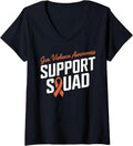 Womens Orange Ribbon Support Squad Gun Violence Awareness V Neck