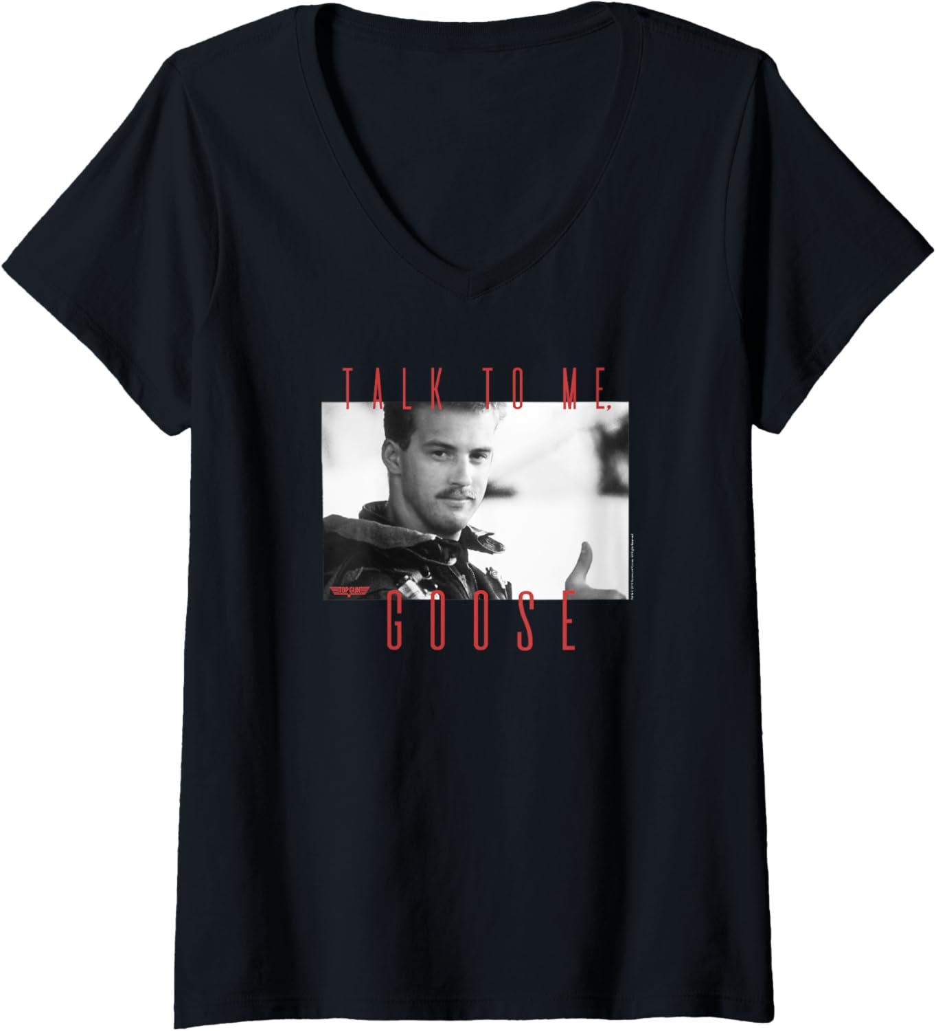 Top Gun Nick Bradshaw Talk To Me Goose Poster V Neck