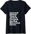 Womens Top Gun List Of Pilot Names White Text Action Movie V