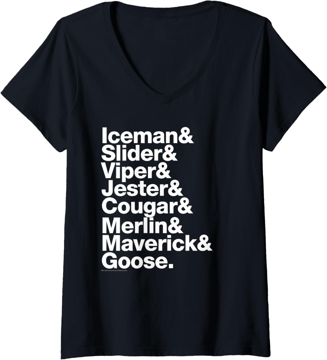 Womens Top Gun List Of Pilot Names White Text Action Movie V