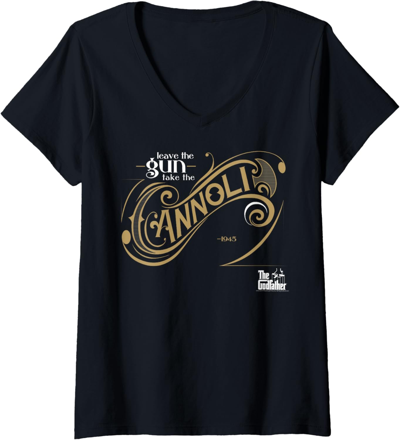 Womens Godfather Leave Gun Take Cannoli V Neck