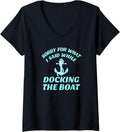 Womens Funny Boating Docking Boat Boaters V Neck