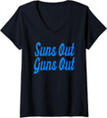 Womens Vintage Sunsout Guns Out V Neck