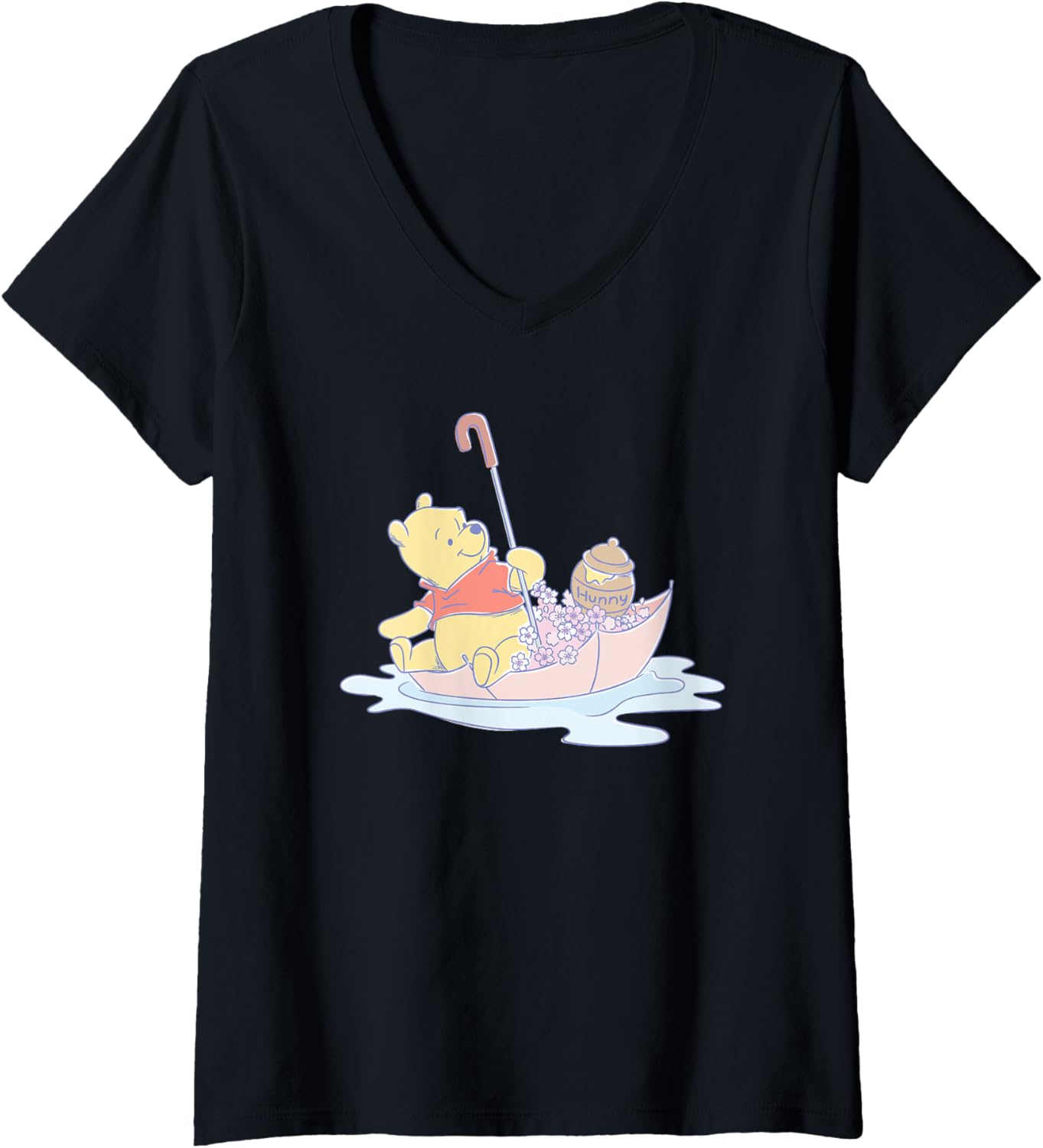 Womens Winnie Pooh Umbrella Boat Full Of Flowers