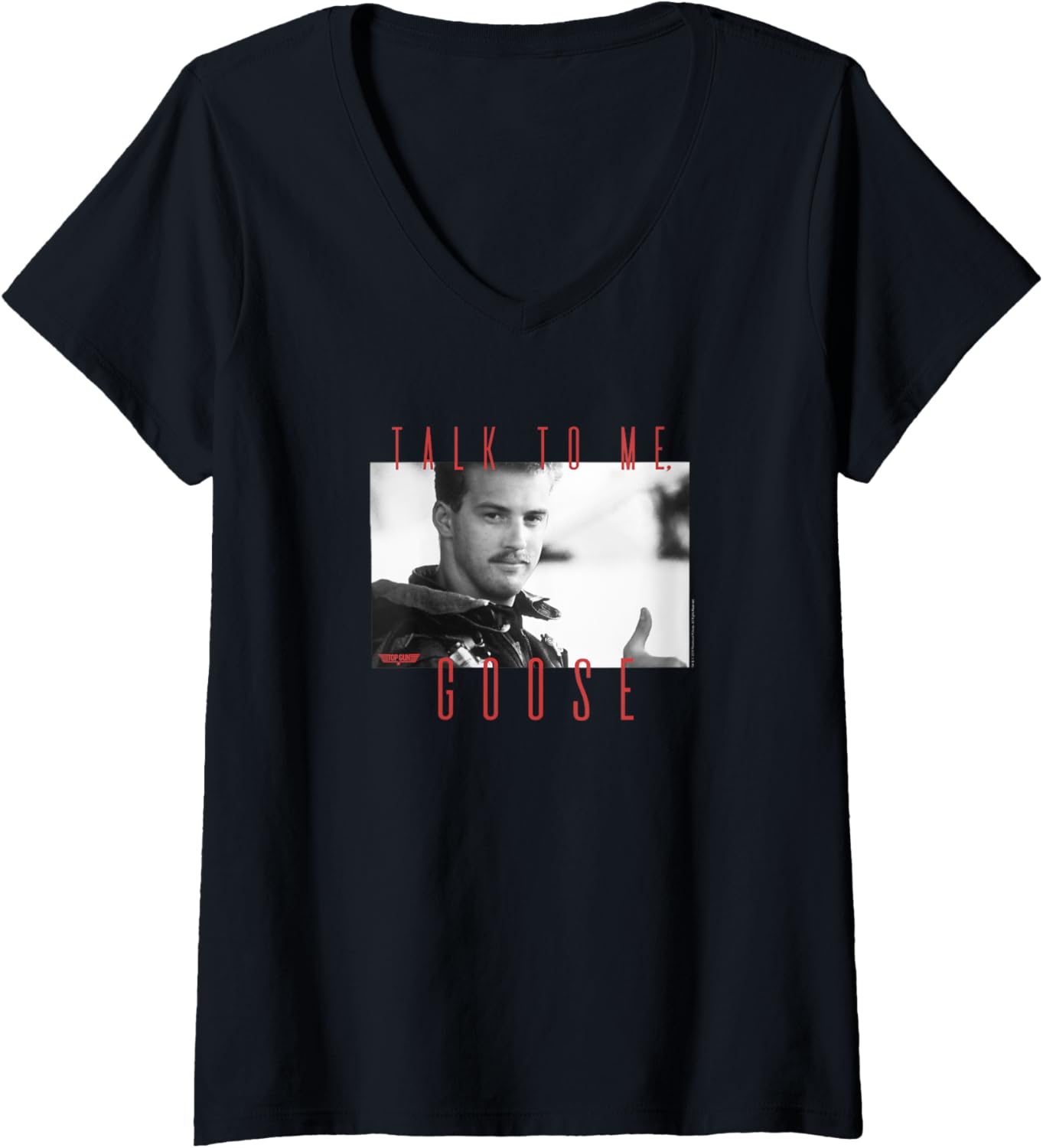 Top Gun Talk To Me Goose Portrait V Neck