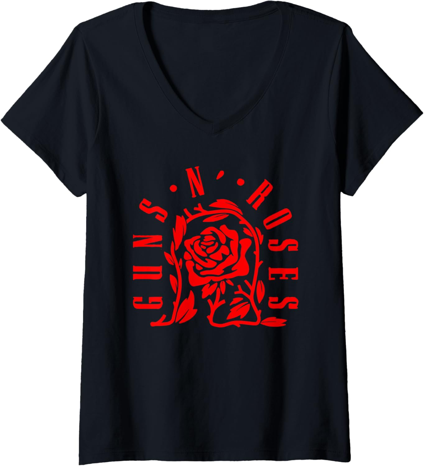 Womens Official Guns N Roses Rose Graphic V Neck