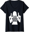 Womens Girls Just Wanna Have Guns Female Sport Shooters V Neck