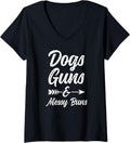 Womens Dogs Guns Messy Buns Womens Funny Pro Gun Dog Lover V