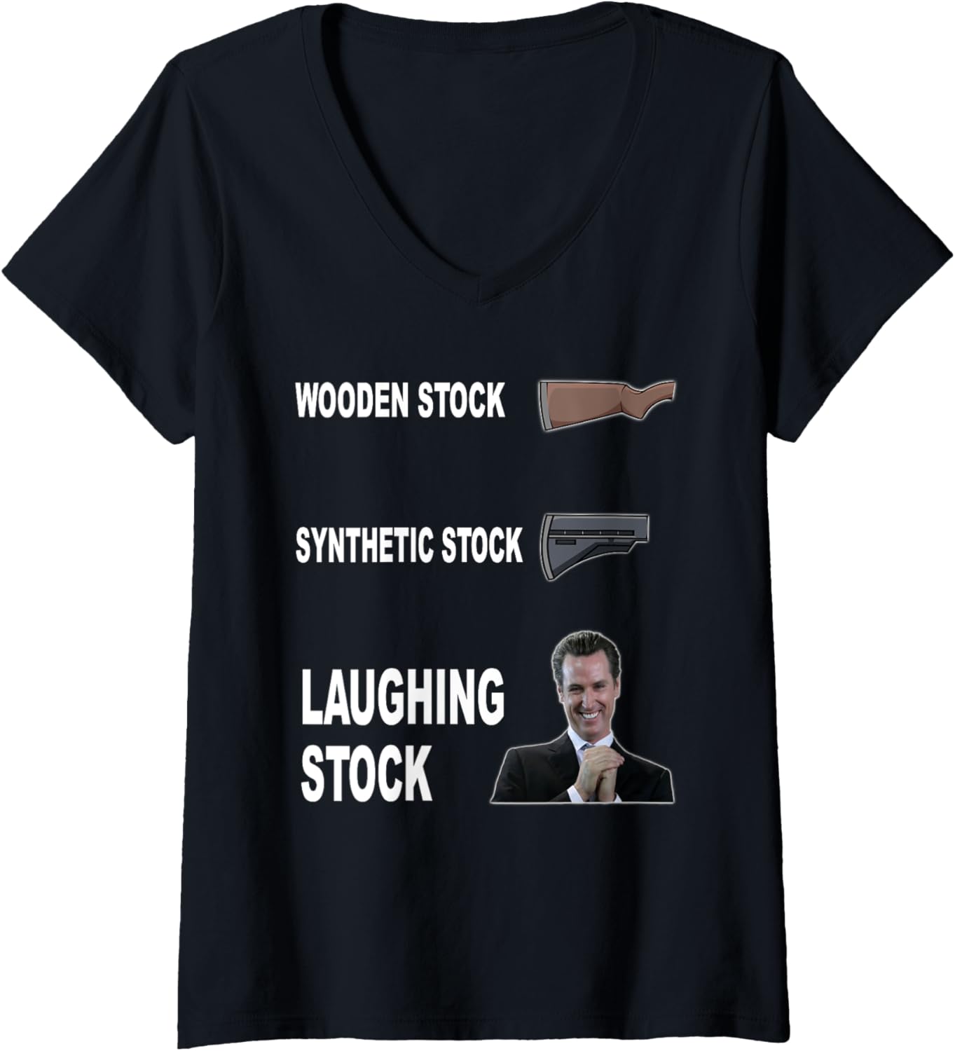 Funny Anti Gavin Newsom Laughing Stock Pro Gun Republican V Neck