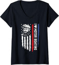 Womens I Love Motor Boating American Flag Pontoon