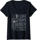 Womens I Like Guns Beer Maybe 3 People Funny Drinking Gun V