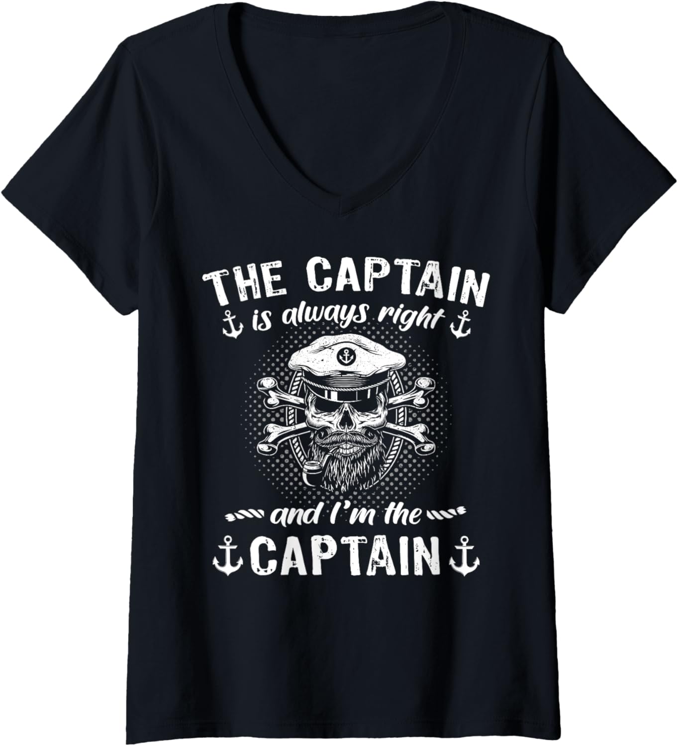 Womens Captain Sportboat Sailing Motorboat Captain V Neck
