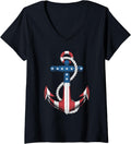Womens Usa Flag Anchor Nautical 4Th Of July