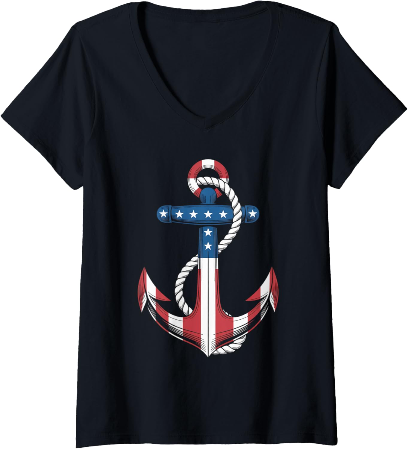 Womens Usa Flag Anchor Nautical 4Th Of July