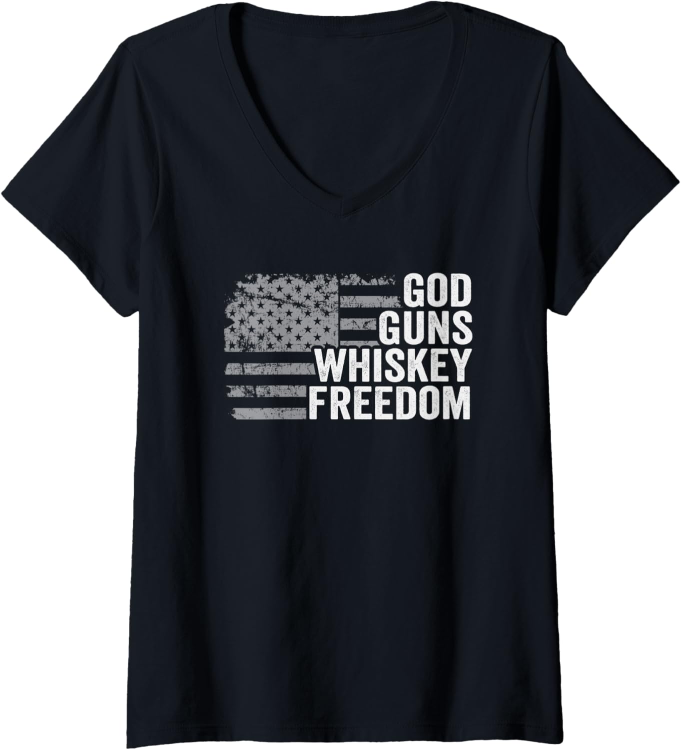 Womens God Guns Whiskey Freedom Christian Funny Usa Flag Pro Gun V
