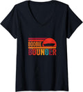 Womens Boat Retro Sun Bouncing Boobie V Neck