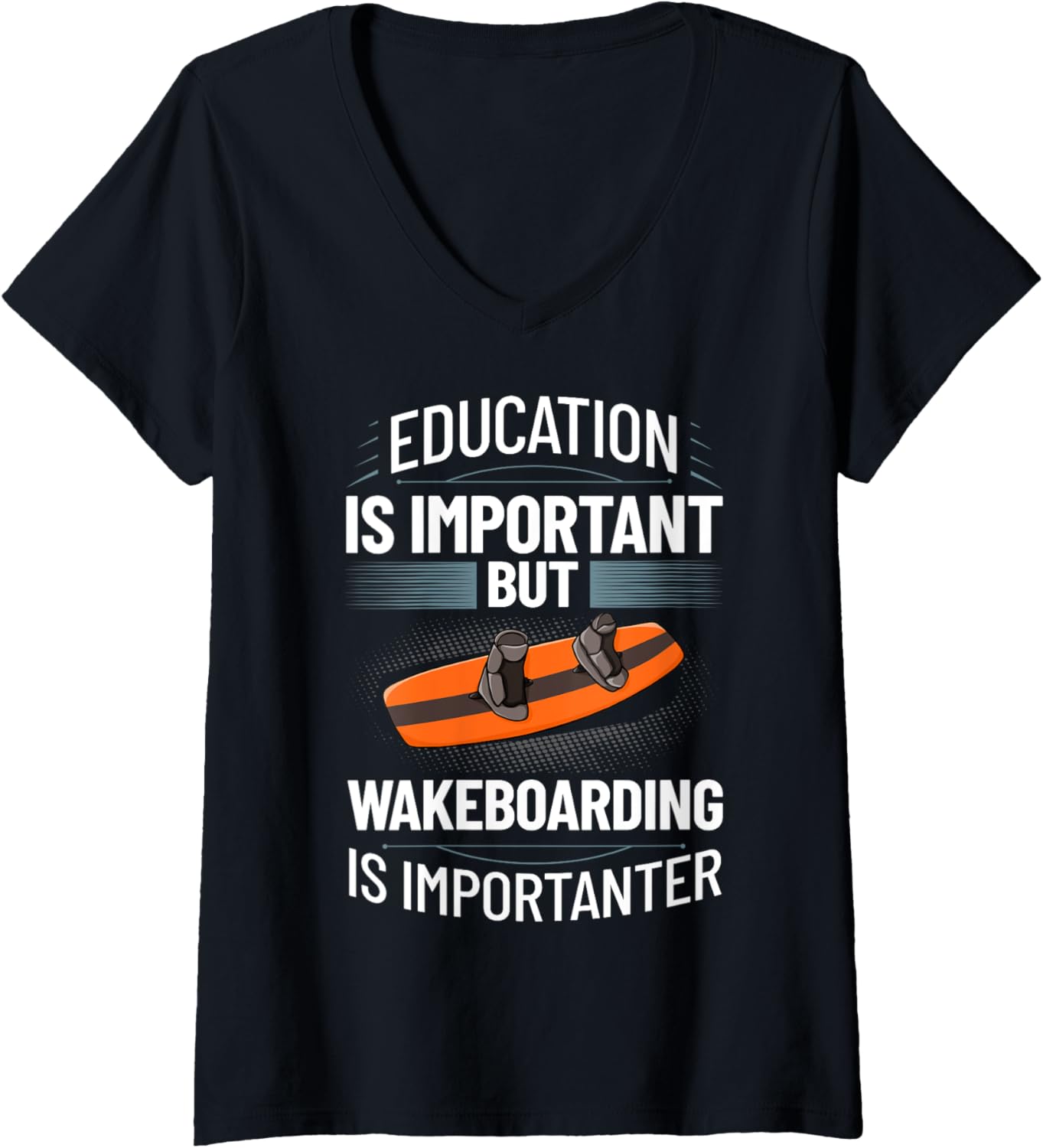 Womens Wakeboarding Wakesurfing Boat Beginner V Neck