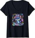 Disney Lilo & Stitch Trouble Maker Stitch Collage V-Neck