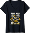 Womens Vintage Real Men Smell Diesel Mechanics Car