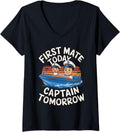 Womens First Mate Today Captain Tomorrow Funny Boat