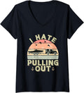 Womens I Hate Pulling Out Retro Boating Boat