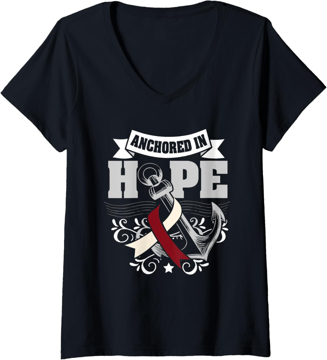 Womens Head Neck Awareness Boat Anchor Hope V