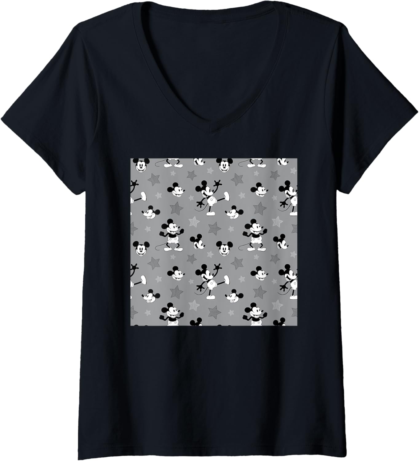 Womens Threadless Studio Vickn Steamboat Pattern V Neck