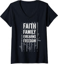 Womens Faith Family Firearms Freedom Usa Gun Flag Pro God Guns V