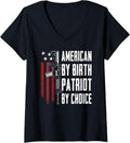 Womens American By Birth Patriot By Choice Gun Rights Patriotic V Neck