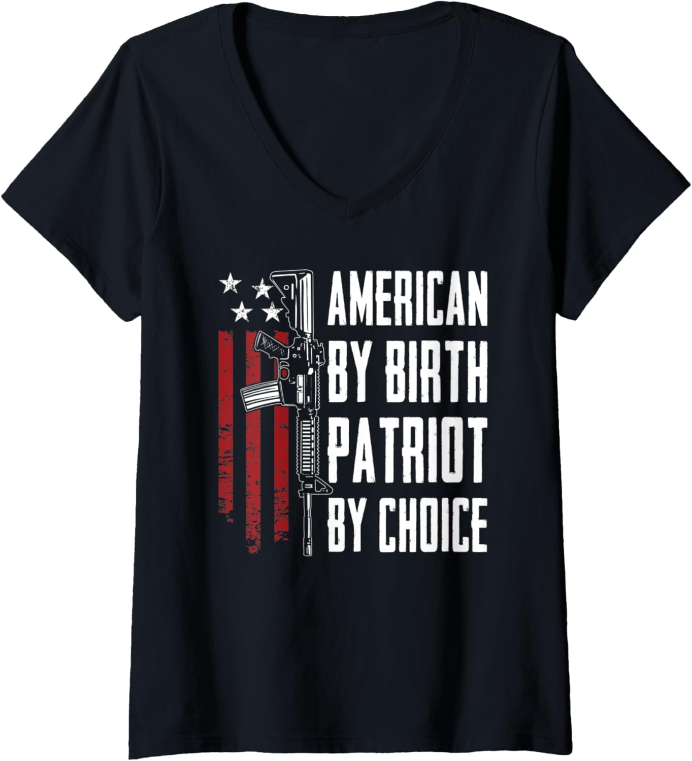 Womens American By Birth Patriot By Choice Gun Rights Patriotic V Neck