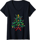 Womens Gun Christmas Tree 2Nd Amendment Xmas Patriotic Gun Lover V Neck