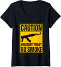 Womens Caution You Dont Want No Smoke Mini Draco Ak 47 Rifle