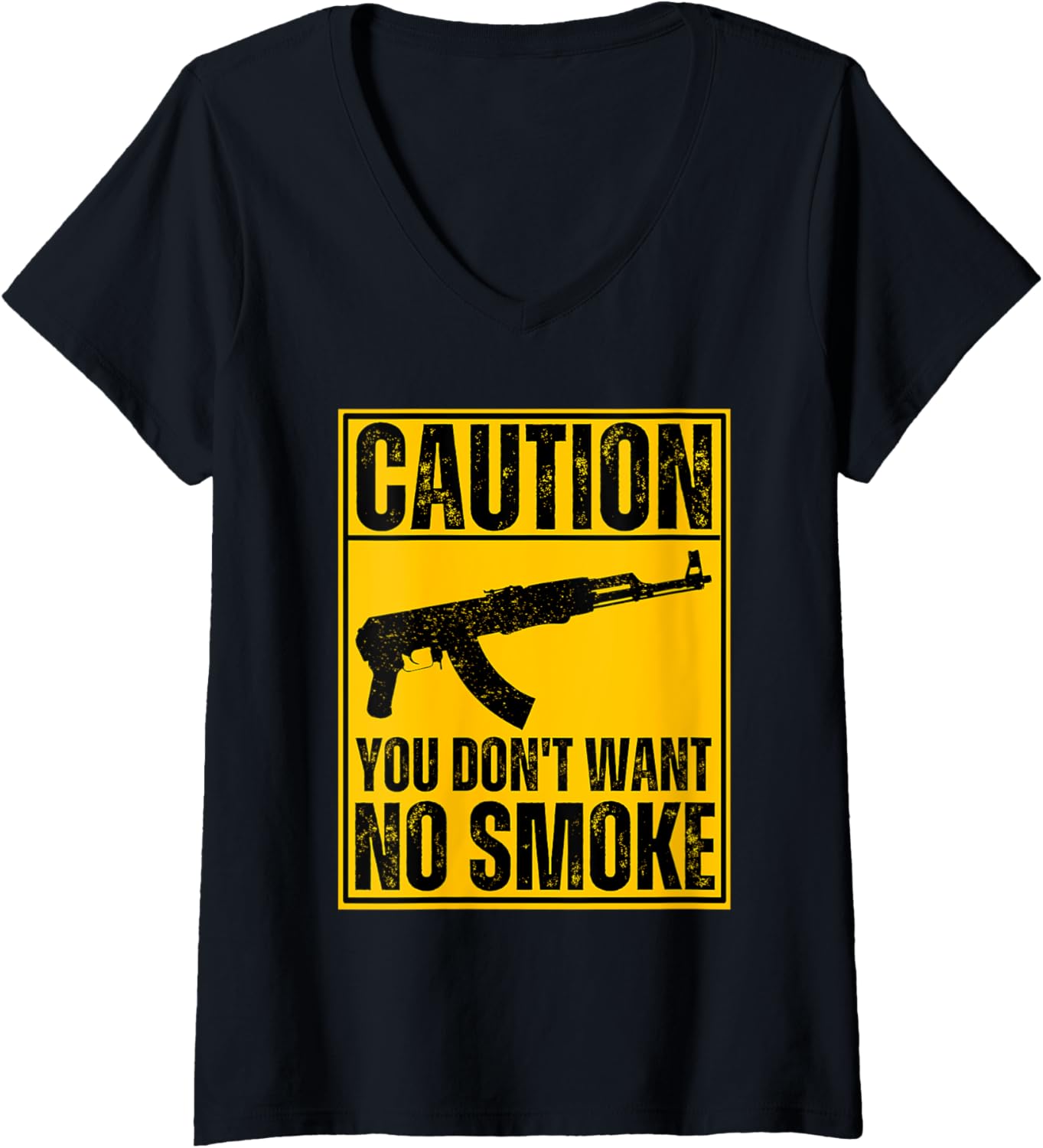 Womens Caution You Dont Want No Smoke Mini Draco Ak 47 Rifle