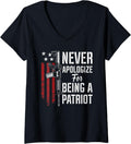 Womens Never Apologize Being A Patriot Patriotic Pro Gun Usa V Neck