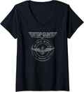Womens Top Gun Lt Pete Mitchell Distressed Seal Action Movie V Neck