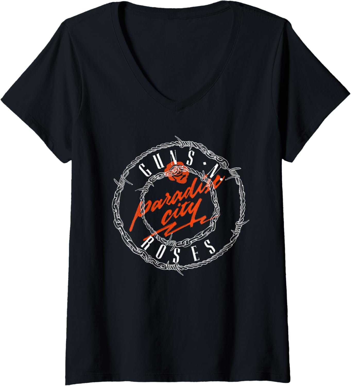Womens Official Guns N Roses Paradise Logo V Neck