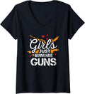 Womens Pro Gun Shirts Women Girls Just Want To Have Guns V