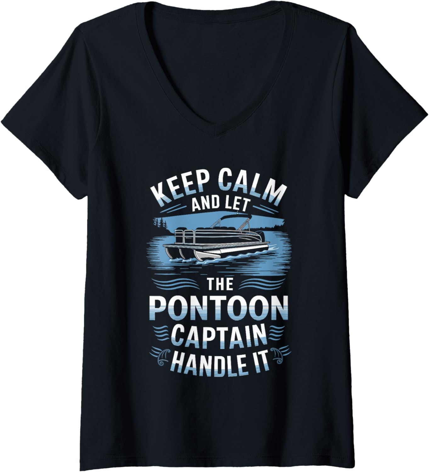 Womens Pontoon Captain Pontoon Boat Funny Boating Art