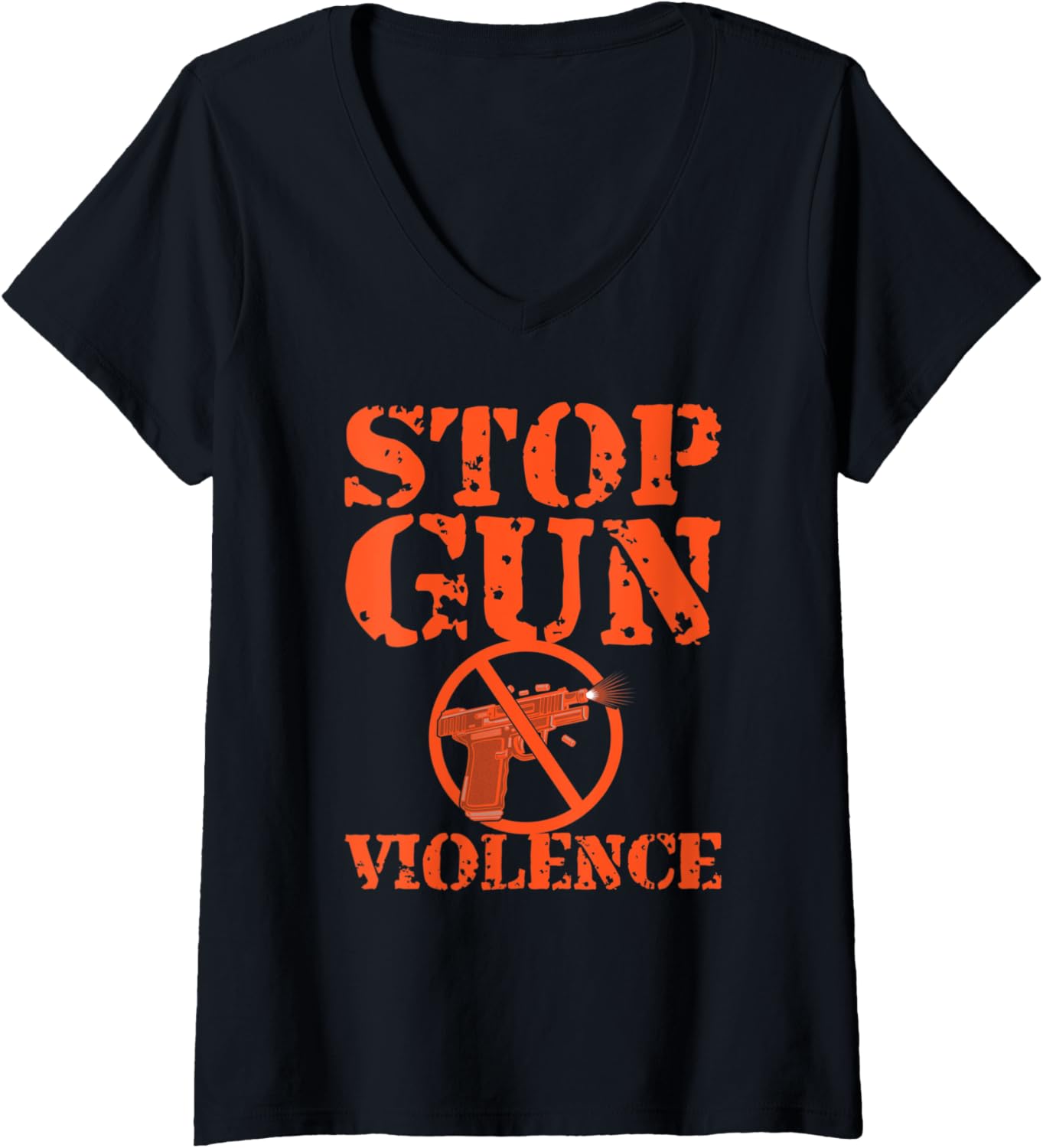 Womens Wear Orange Gun Violence Awareness Stop Gun Violence V Neck