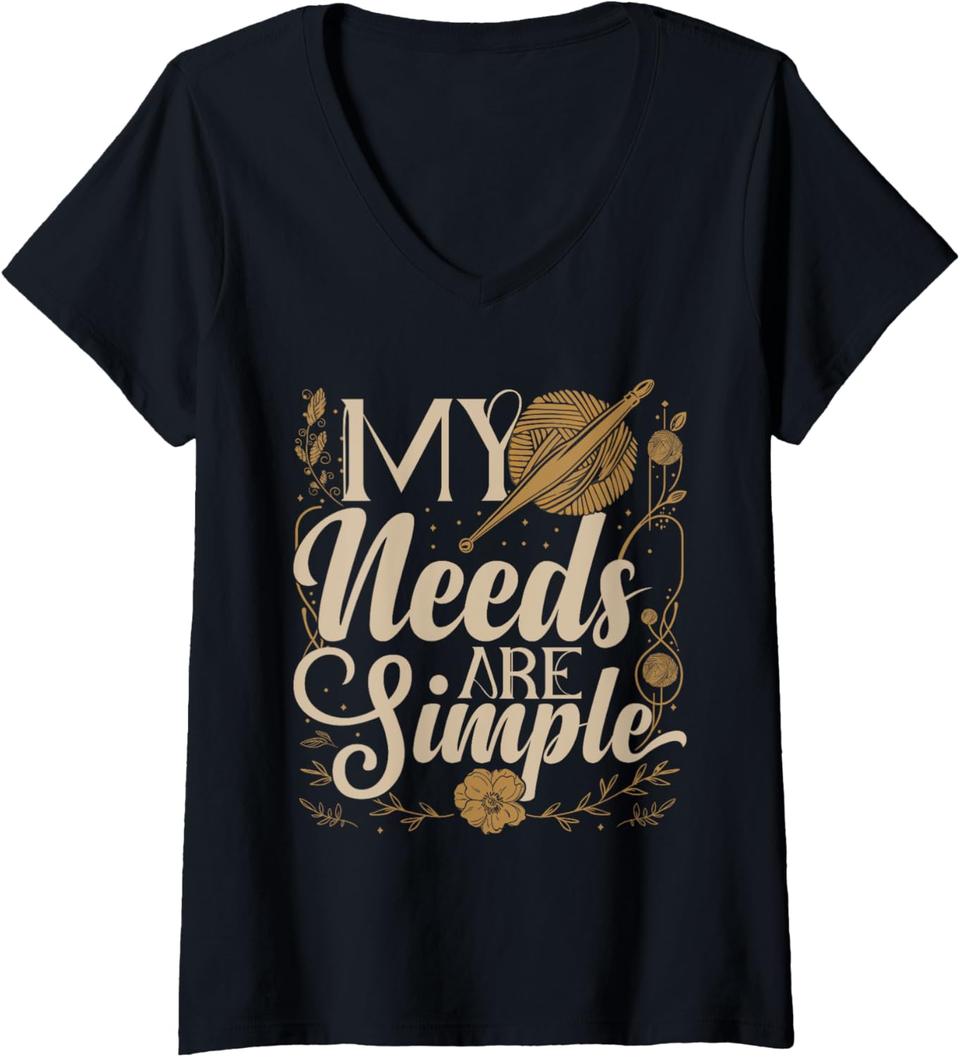 Womens Crochet Yarn Crocheter V-Neck