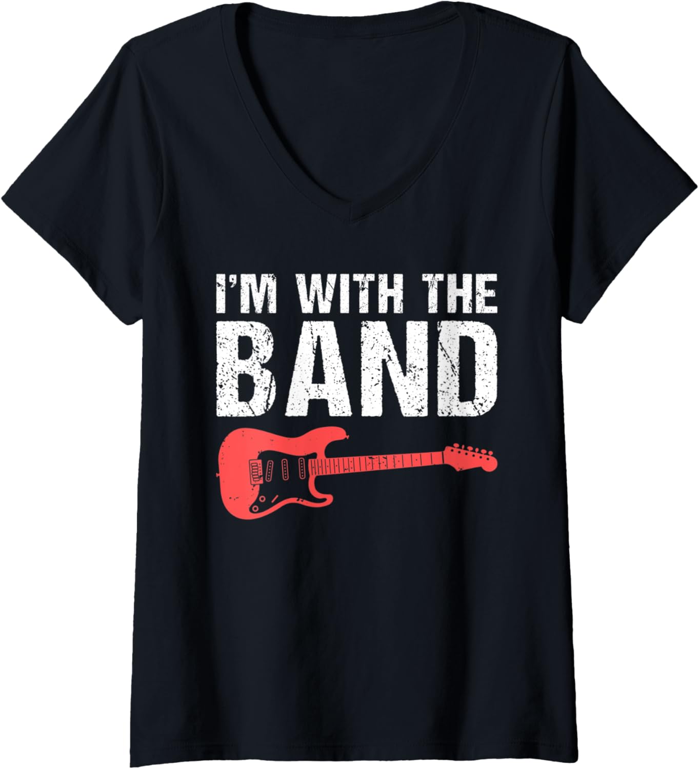 Womens Im With Band Rock Roll Rocker V Neck