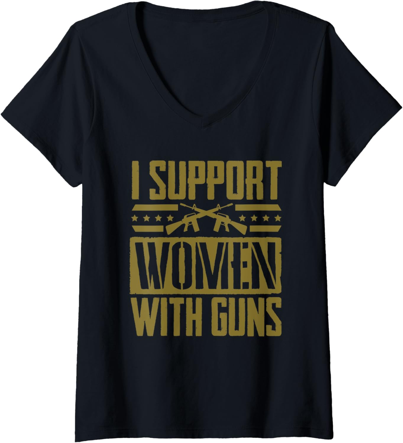 Womens I Support Women With Guns Gun Owner Women Gun V Neck