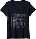 Womens Never Apologize Being A Patriot Patriotic Usa Pro Gun V Neck