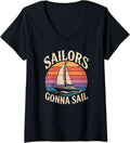 Womens Sailors Gonna Sail Retro Vintage Sailboat Ocean