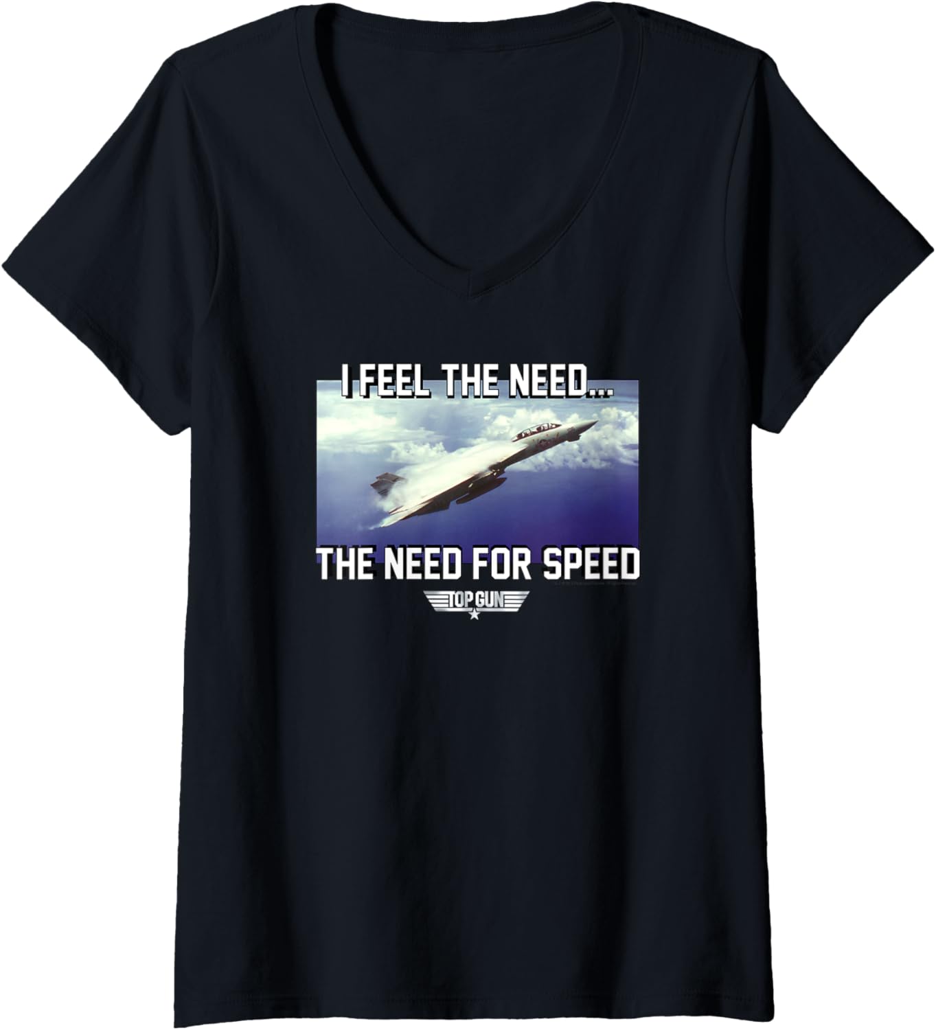 Womens Top Gun Need Speed Jet Flying In Sky Action Movie V